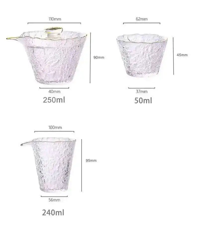 High Quality Hammer Glass Tea Set