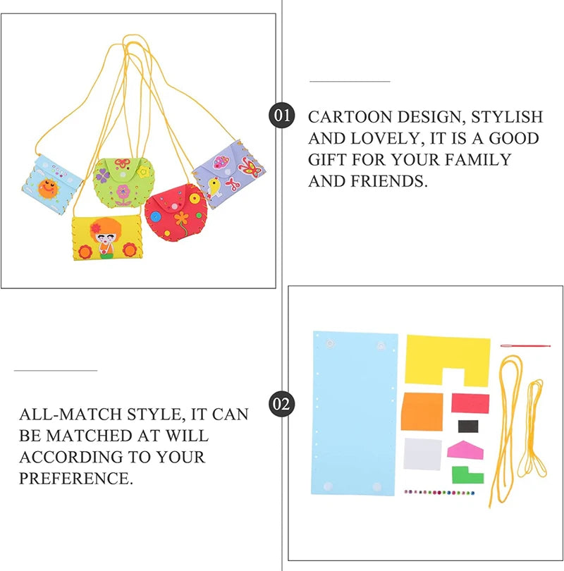 Sew Your Own Purses Sewing Bags Kit Kids Craft Girls Beginners Supplies Party Favors Group Activities Project for Preschool Gift
