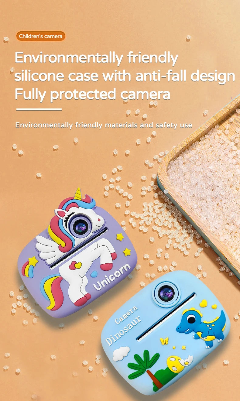 Birthday Gift Set Kids Photo Digital Camera Printer with Games Mini Digital Video Child Instant Print Camera Girl Boy Christmas