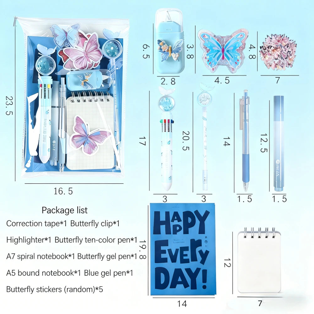 9-Pcs/Set Aesthetic Butterfly Stationery Set