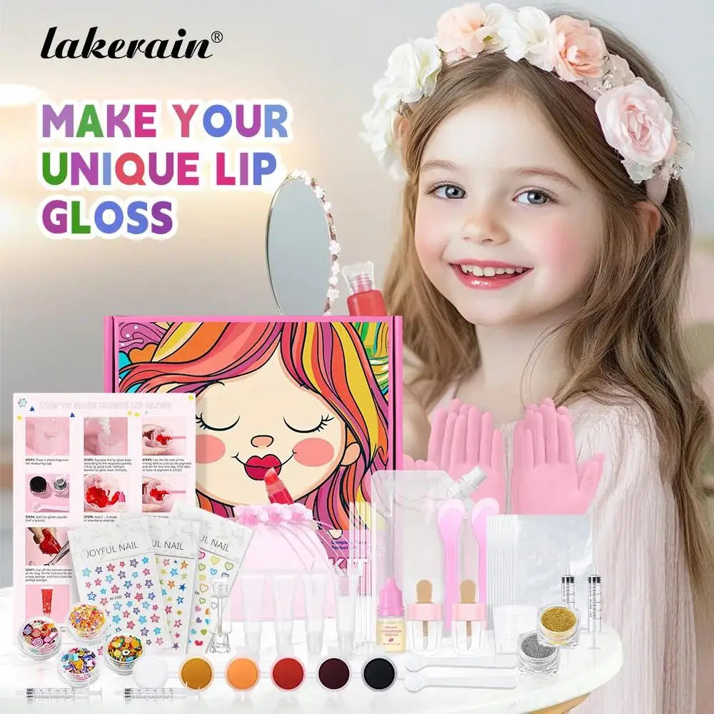 Kids DIY Lip Gloss Making Kit Creative Fun Makeup Set With Multiple Colors Easy To Use Tools Perfect Gift For Children
