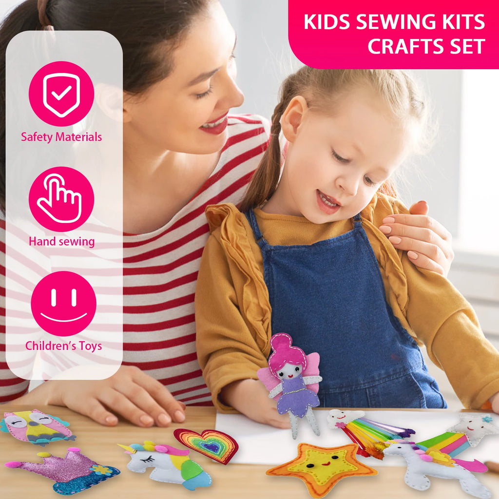 9/8/5Pcs Kids Sewing Kit DIY Felt Sewing Craft Kit Preschool Educational Toy Plush Animals For Kids Beginners Art Christmas Gift
