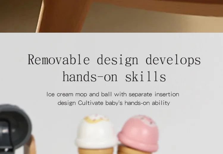 Ice Cream Cart Toy Set - Includes Ice Cream Cones Ice Cream Scoop And Toppings - Perfect Gift For Pretend Play Party Games