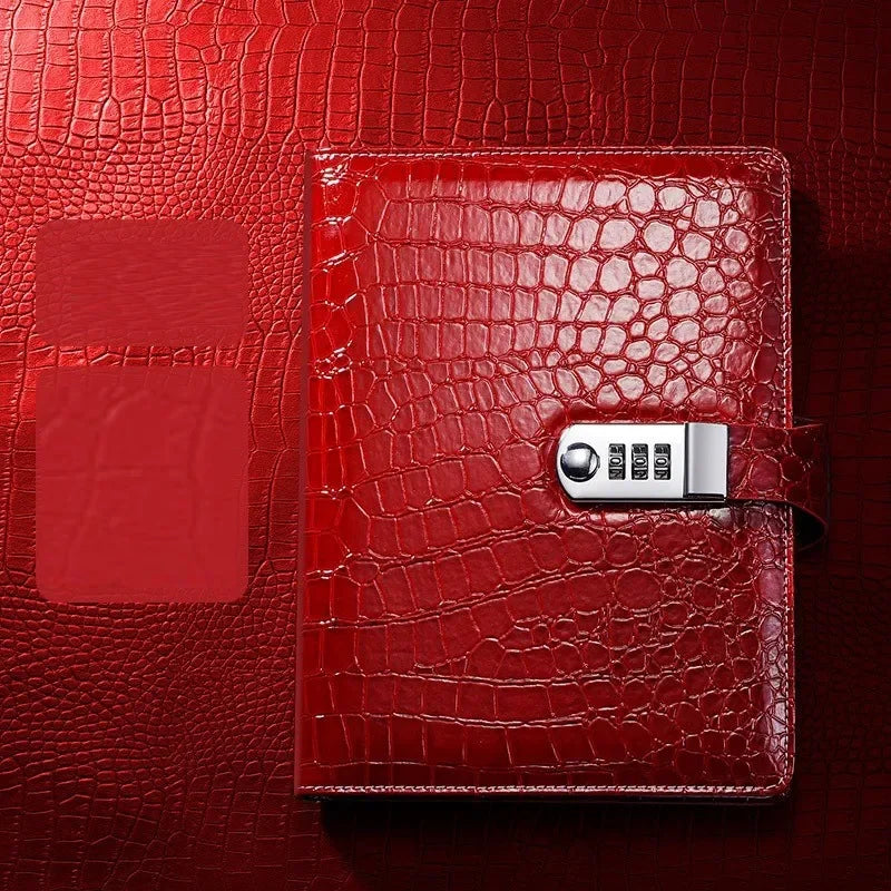 Crocodile Stripe Loose Leaf Notebook Password Book