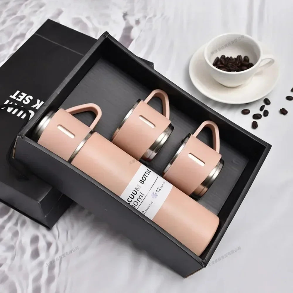500 ML Stainless Steel Vacuum Flask Gift Set