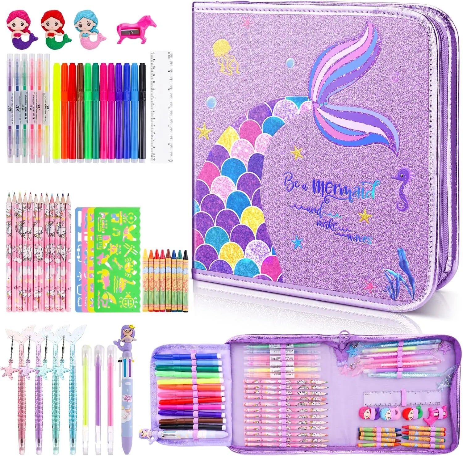 53/56 PCS Stationery Sets for Kids Coloring Drawing Kits