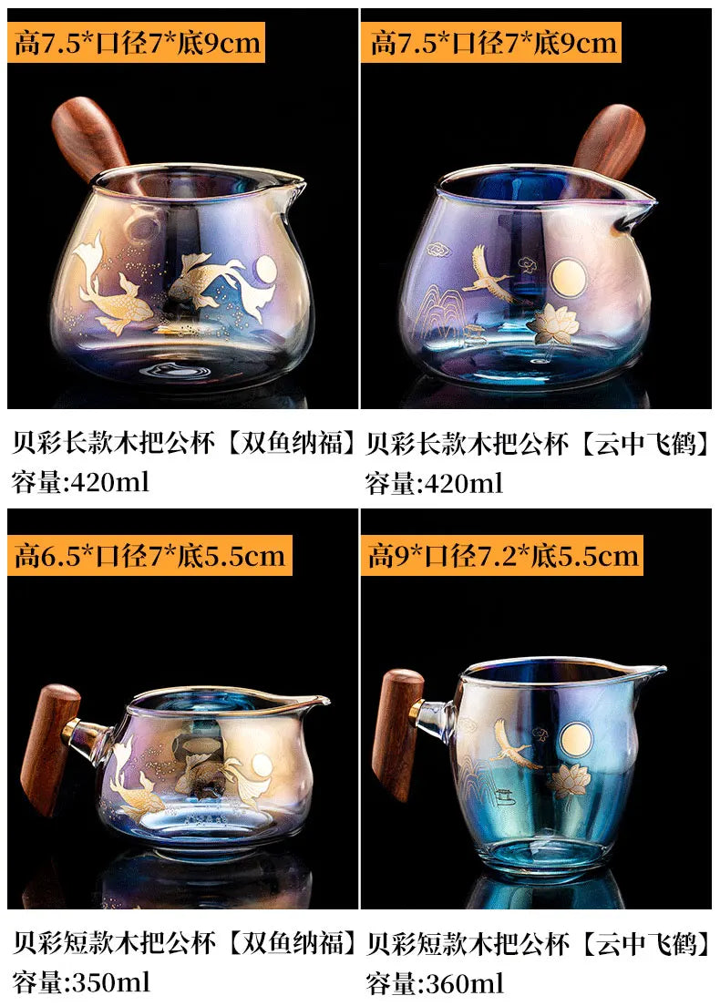 Colorful Glass Teacup Set