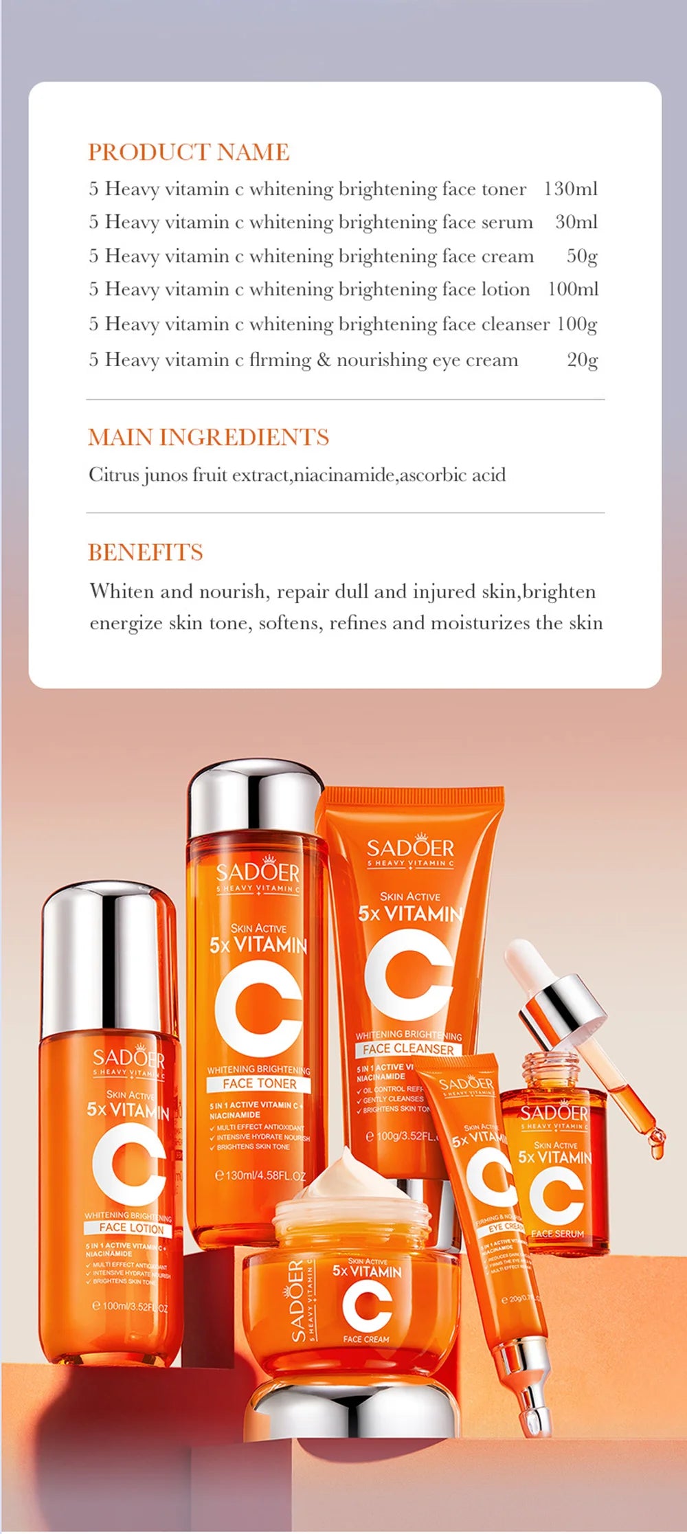 Vitamin C Skincare 6-Piece Gift Set