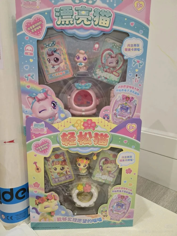 Wishful Meow Cat Toy Set Little Girl Birthday Gift Children Play Pretend Love Heart Cat Complete New 2025 Dollhouse Toy