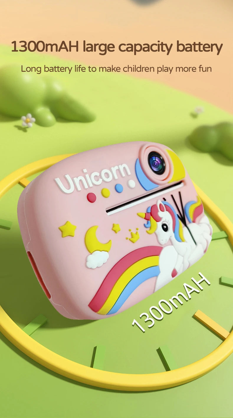 Birthday Gift Set Kids Photo Digital Camera Printer with Games Mini Digital Video Child Instant Print Camera Girl Boy Christmas