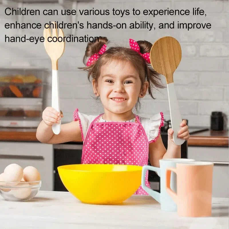11Pcs/Set Kids Cooking Baking Set Kitchen Pretend Play Toys Includes Apron Chef Hat Mitt & Utensil Birthday Xmas Gifts for Girls