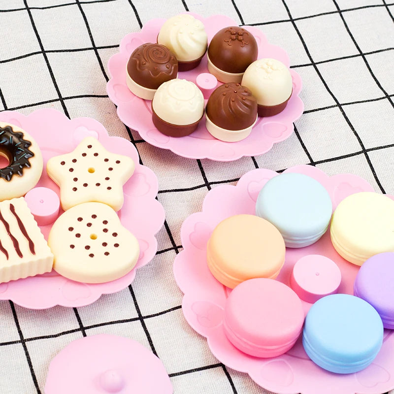 23PCS Children Kitchen Set Birthday Cake Toy Girl Simulation Food Cookies Chocolate Kids Education Play House For 3 Years Gifts