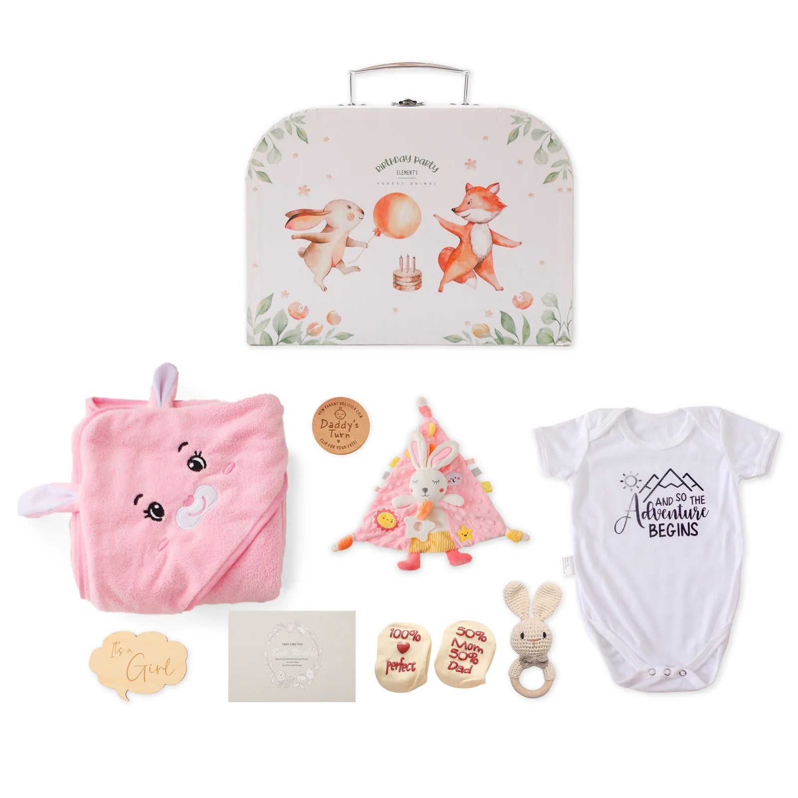 Premium Baby Girl Gift Basket Set - Perfect for Baby Shower Baby Birth, Includes Clothes, Toys & More Photography Accessories