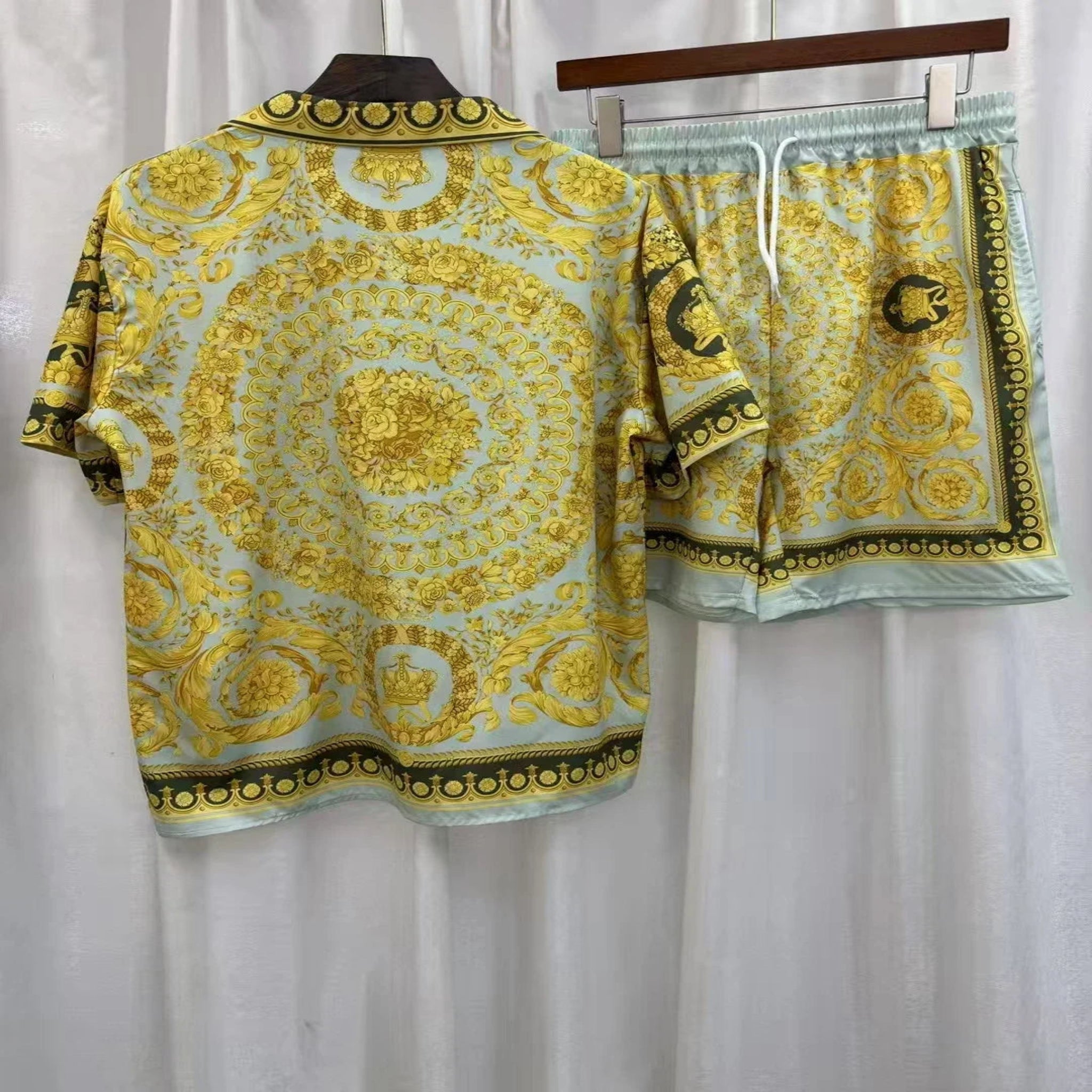 3D printed Beach Short Sleeved Shirt Shorts Set