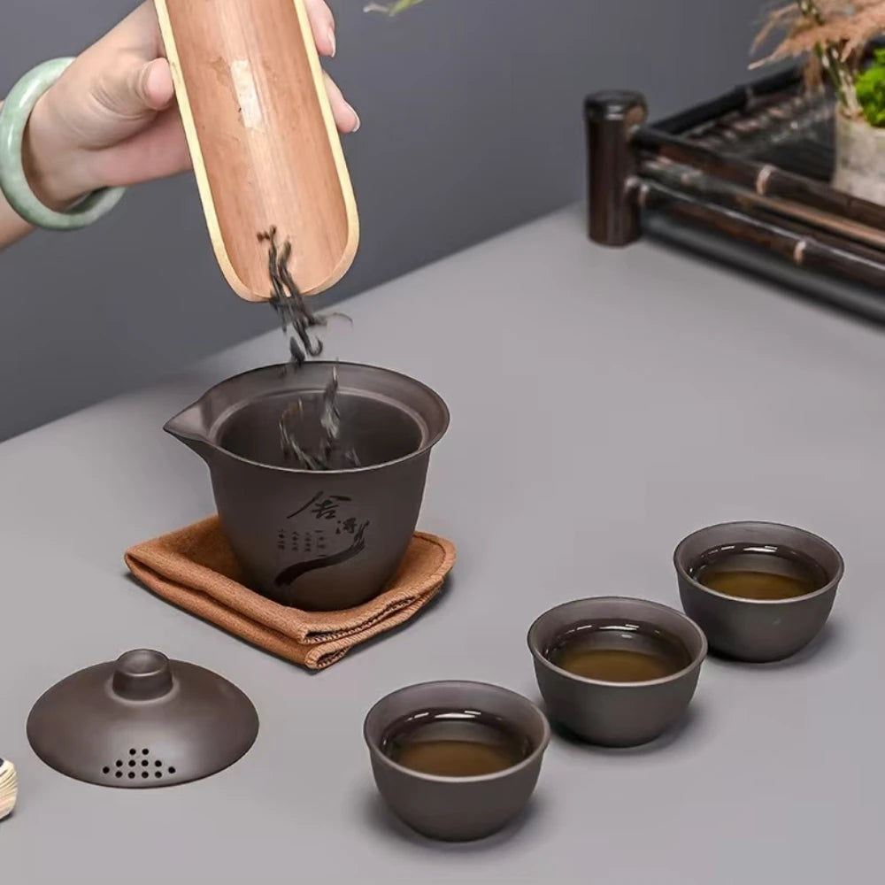 Ceramic Portable Traveling Tea Set
