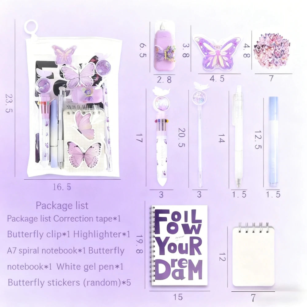 9-Pcs/Set Aesthetic Butterfly Stationery Set