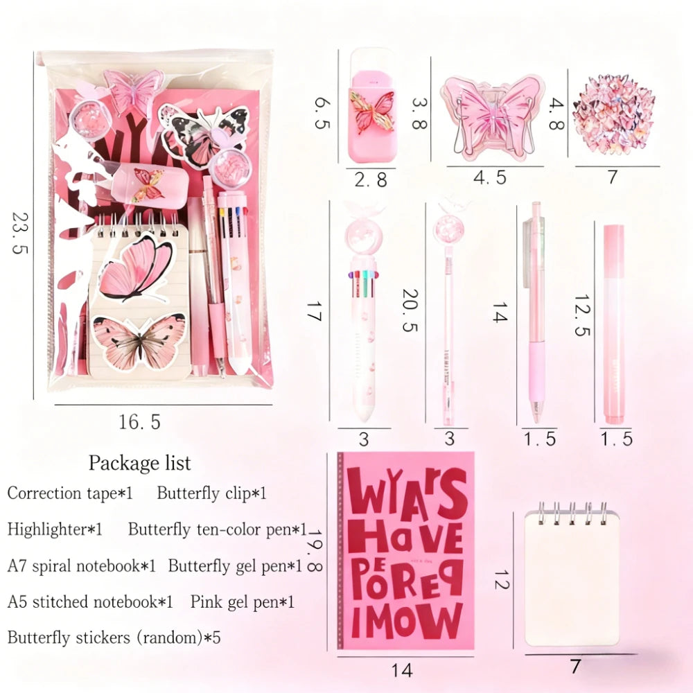 9-Pcs/Set Aesthetic Butterfly Stationery Set