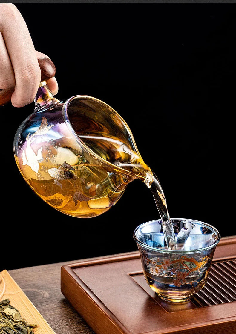 Colorful Glass Teacup Set
