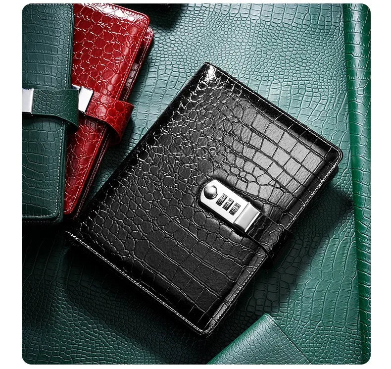 Crocodile Stripe Loose Leaf Notebook Password Book