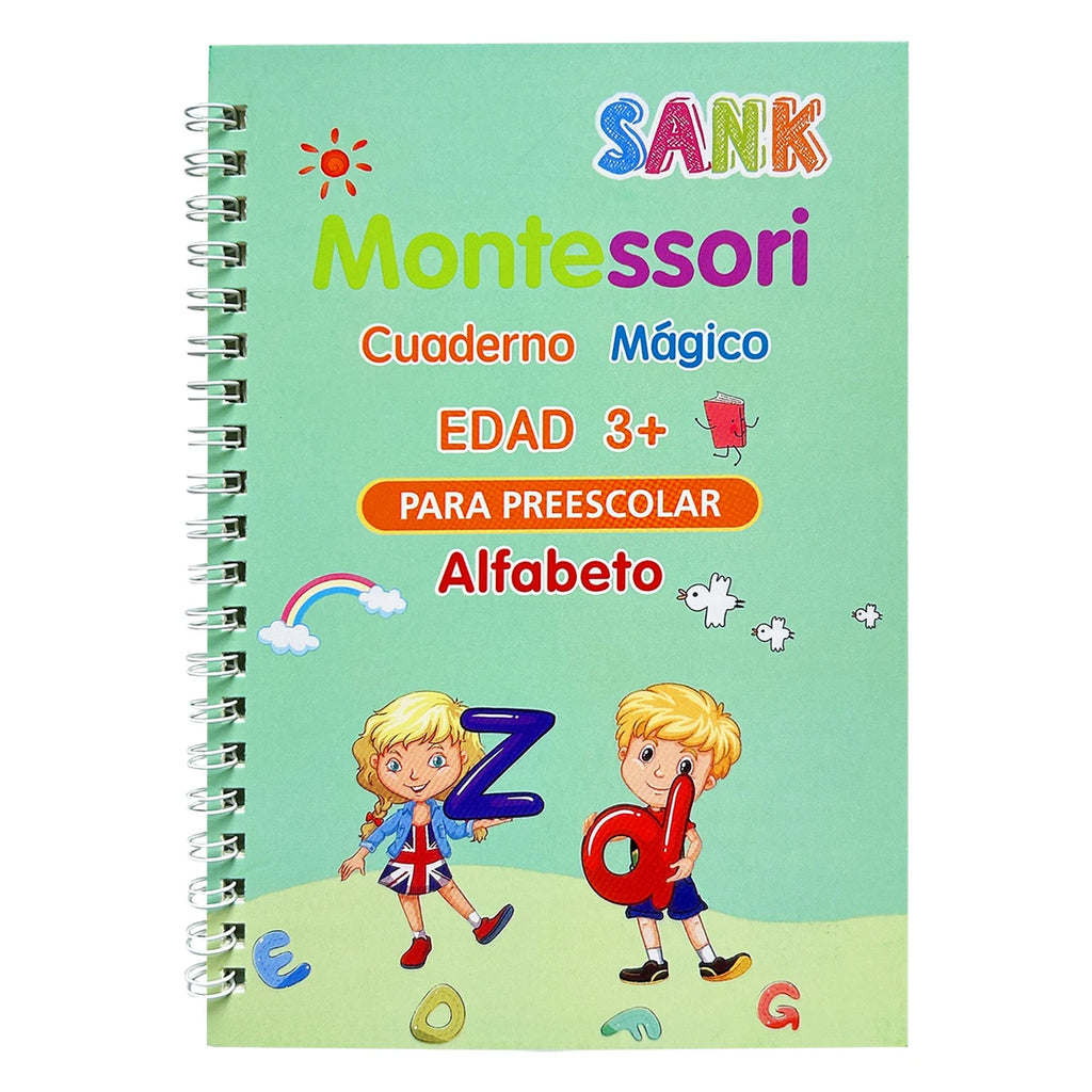 4 Booksset Notebook Spanish Sketchbook Montessori Calligraphy Magic Book Copybook  Handwriting Early Learn