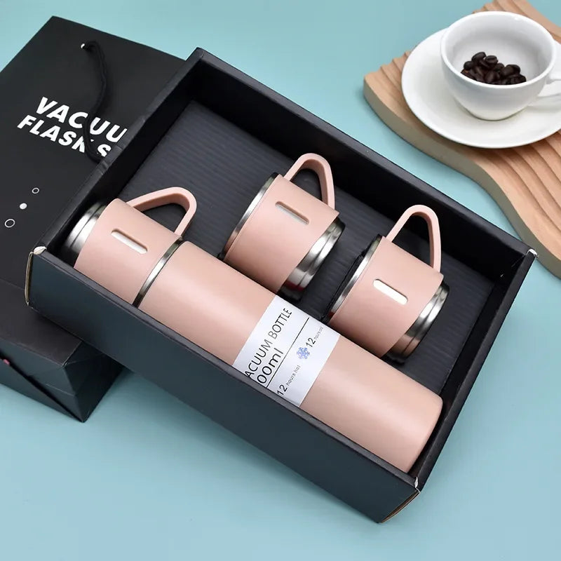 500 ML Stainless Steel Vacuum Flask Gift Set