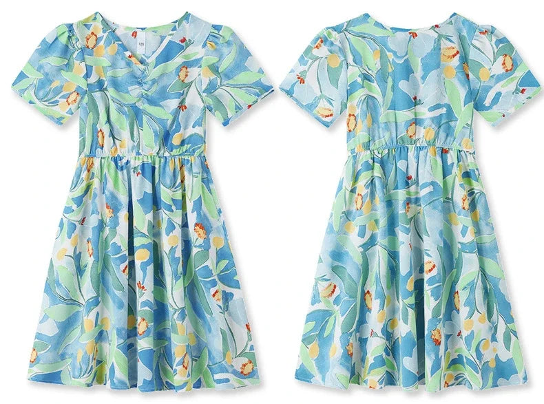 Parent-child Matching Beach Couple Daughter Same Dress Father Son Shirts SetClothes Summer Vacation Look Family Clothing Mother