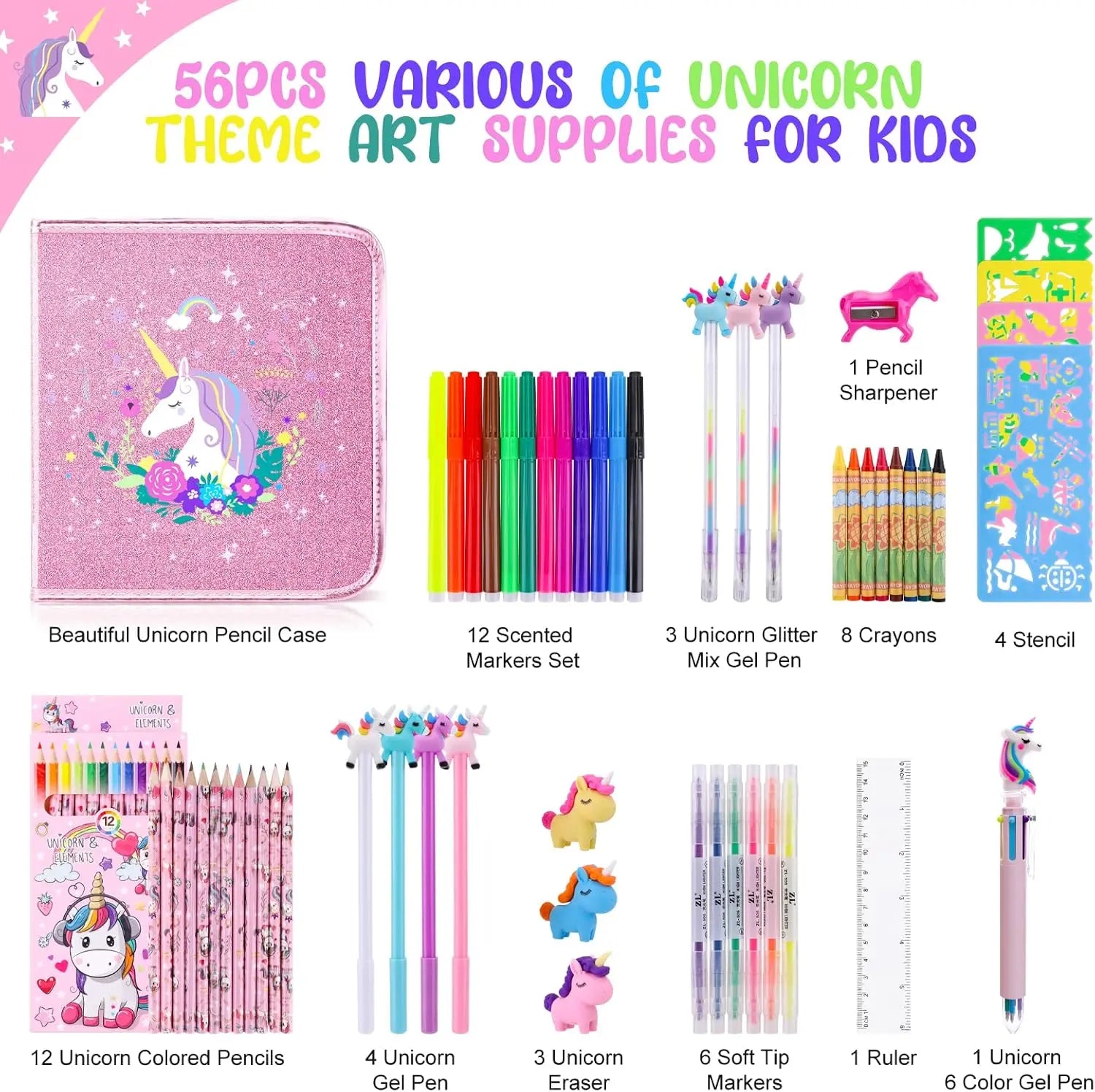 53/56 PCS Unicorn Stationery Sets