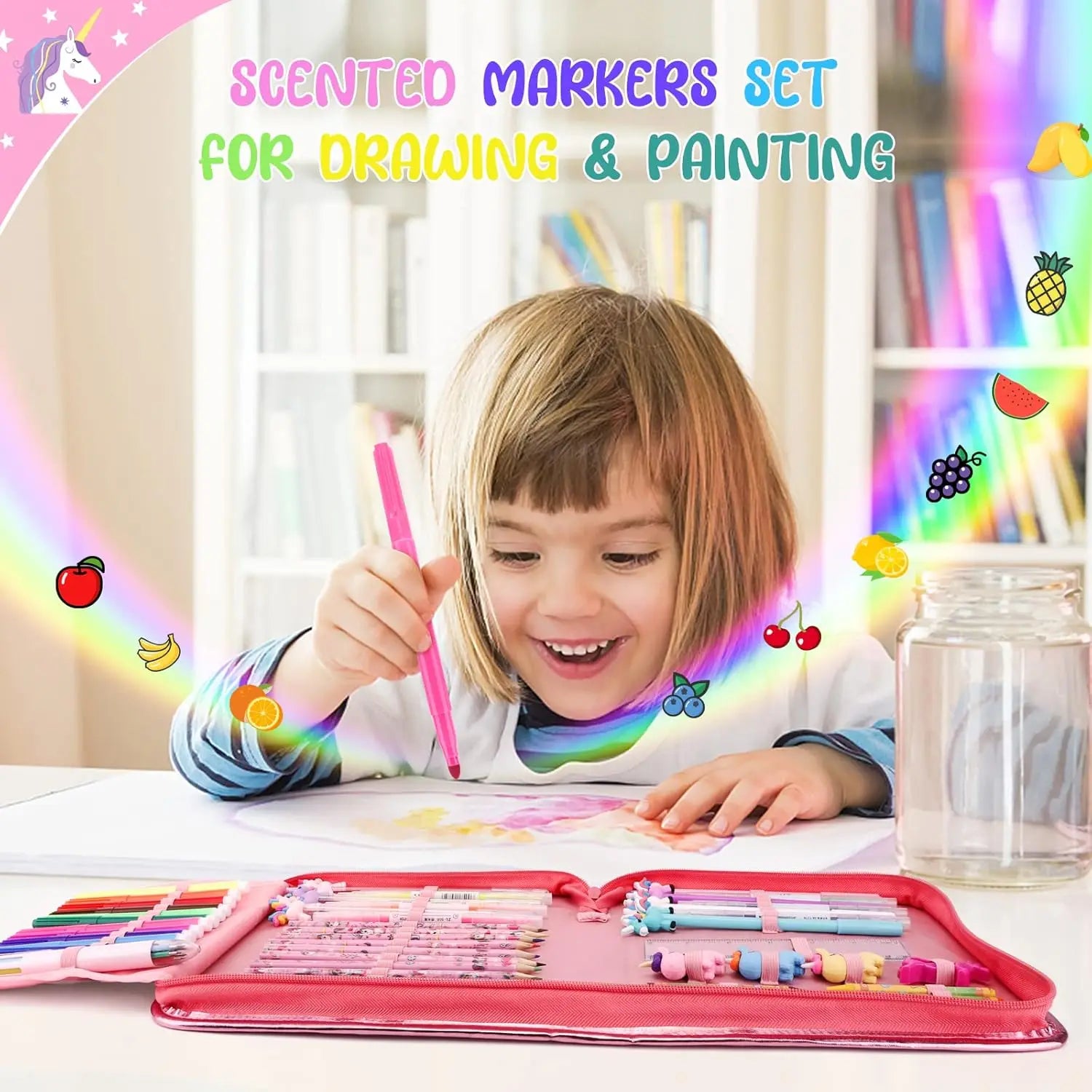 53/56 PCS Stationery Sets for Kids Coloring Drawing Kits