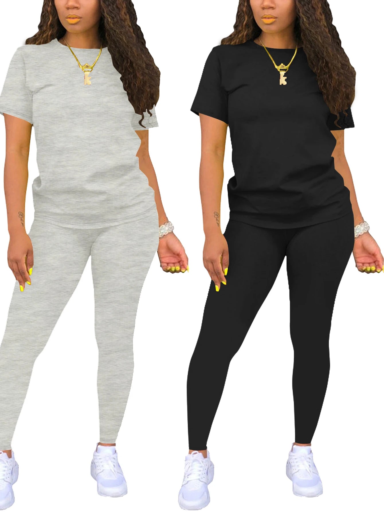 Two Piece Outfits for Women Summer Short Set 2 Piece Outfits Jogger Track Suits Sweatsuits for Women Short Sleeve