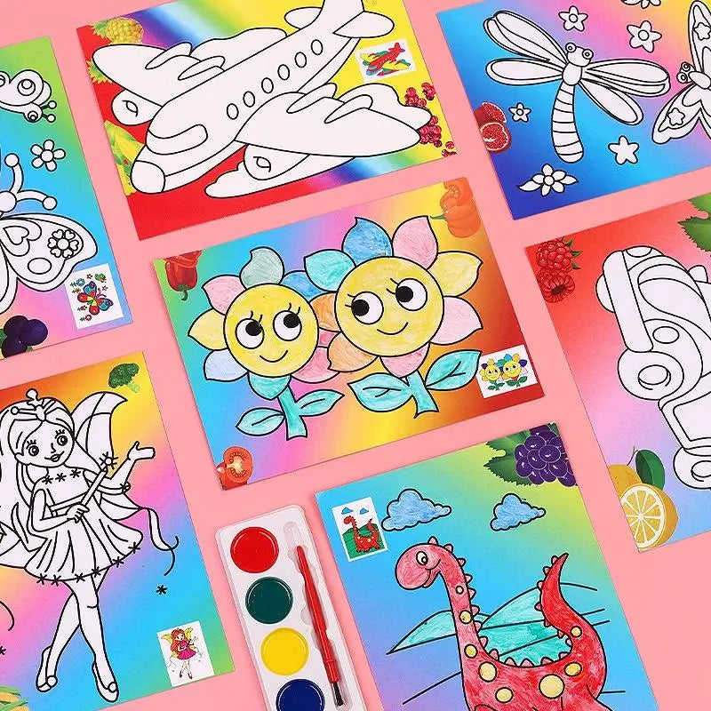 DIY Watercolor Painting Set Ideal Creative Gift for Kids Home Craft School Birthday Party Art Activities