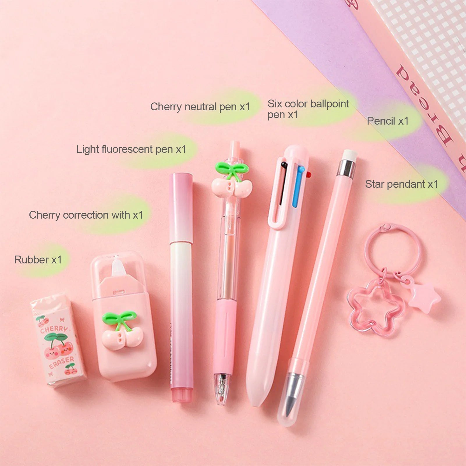 7 pcs/set Colorful School Stationary Kits