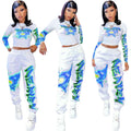High Quality 2 Piece Outfit for Women Set  Casual Sweat Suit Crop Sweatpant Joggers Tracksuit Fall Clothes Wholesale Dropshpping