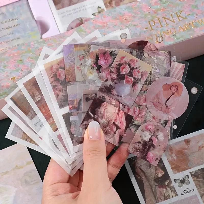 Vintage Notebook Diary Set Heart Thickened Exquisite Literary Diary - Oil Painting Series Diary Gift Box