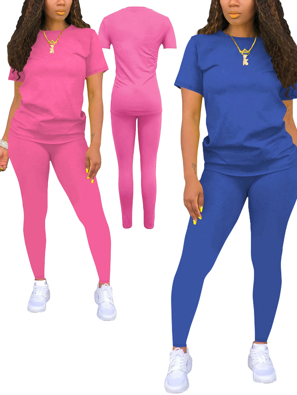 Two Piece Outfits for Women Summer Short Set 2 Piece Outfits Jogger Track Suits Sweatsuits for Women Short Sleeve