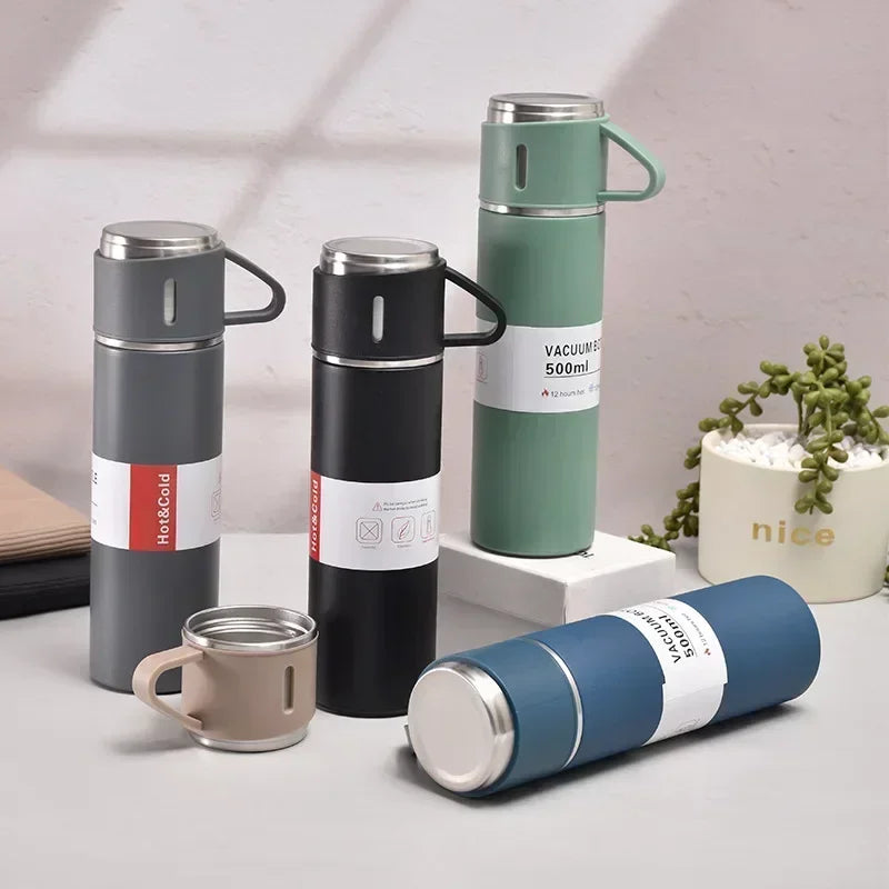 500 ML Stainless Steel Vacuum Flask Gift Set