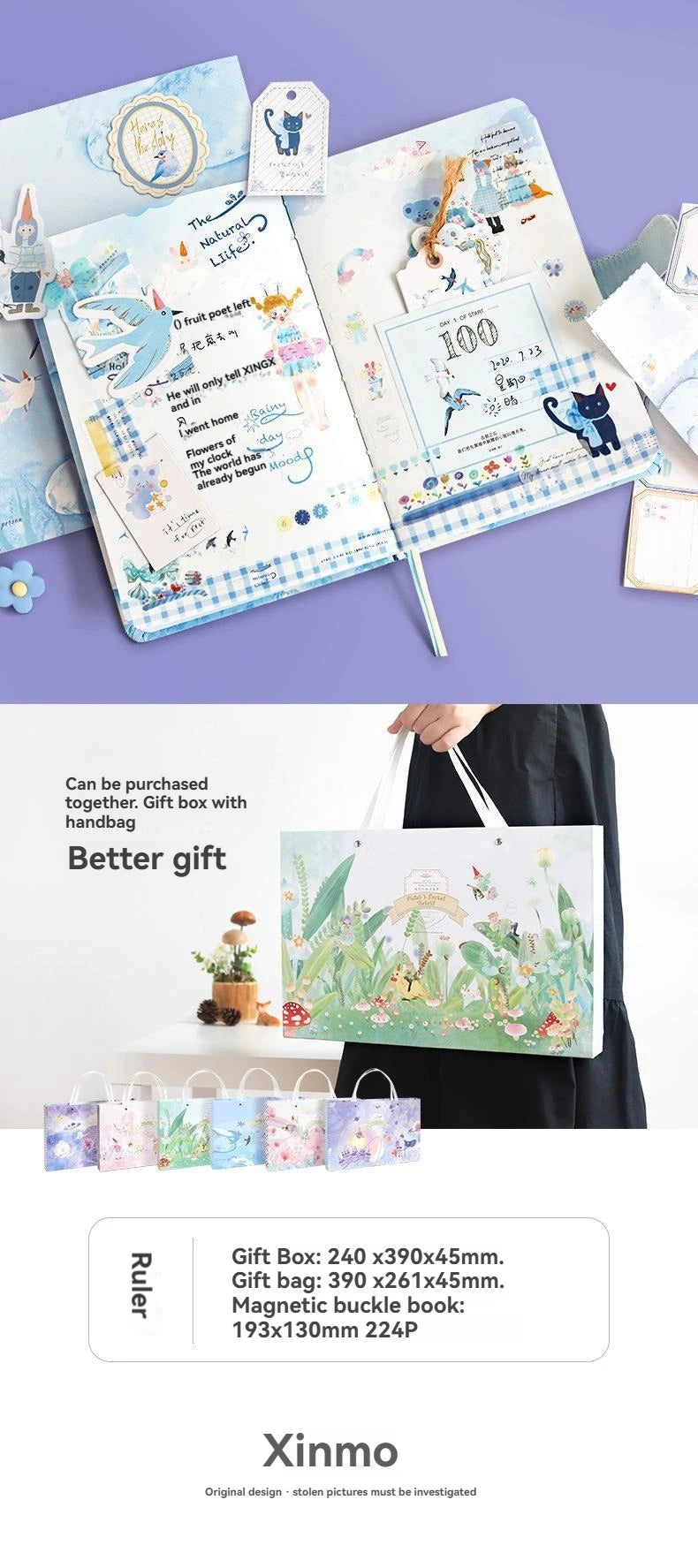 Cute Cartoon Fairy Tale Style Hand Ledger Gift Box Set
