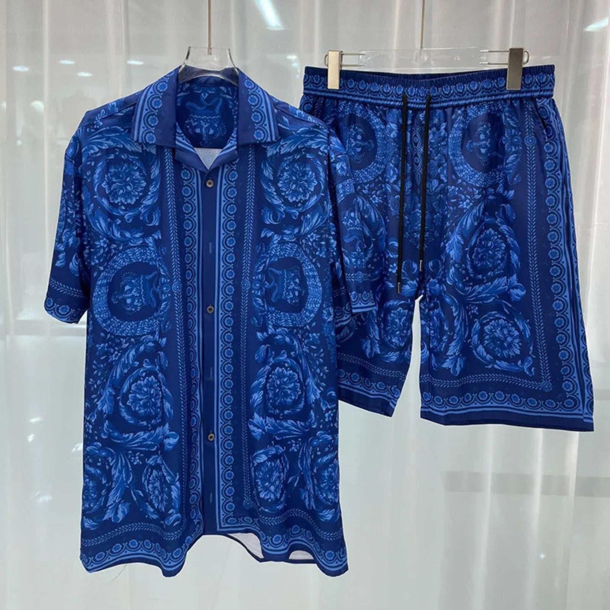 3D printed Beach Short Sleeved Shirt Shorts Set