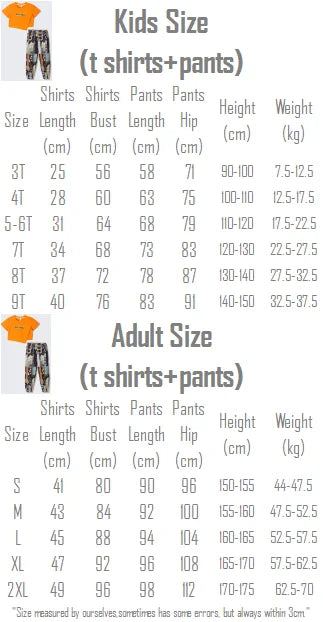 Family Matching Sets Mom Daughter Pants and T Shirt 2 Pieces Suit Dad Son Tops Shorts Two Piece Outfits Parent-child Clothing