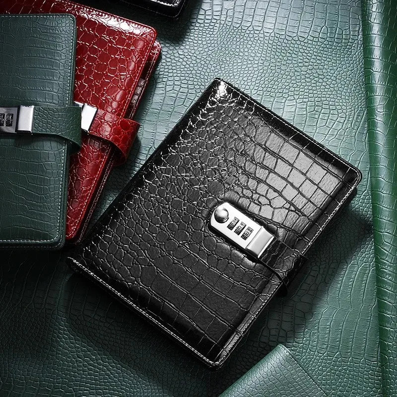 Crocodile Stripe Loose Leaf Notebook Password Book