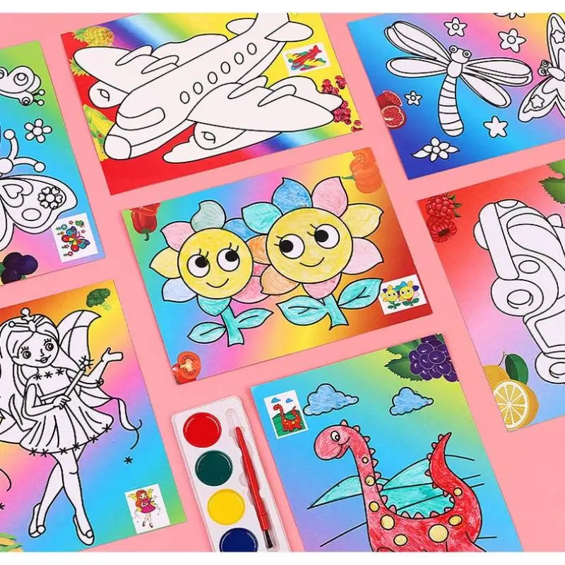 DIY Watercolor Painting Set Ideal Creative Gift for Kids Home Craft School Birthday Party Art Activities