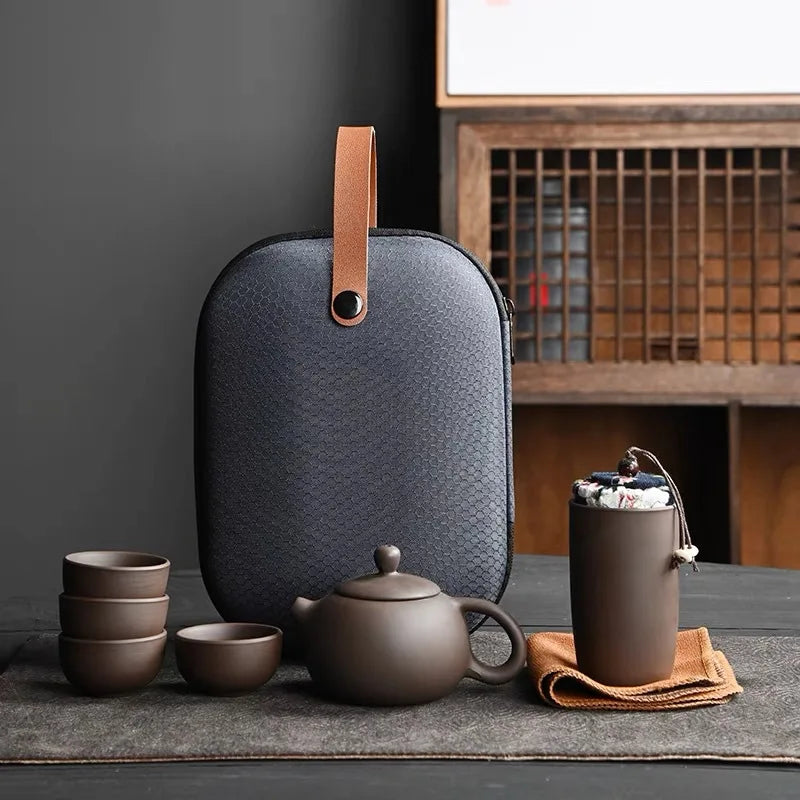 Portable Travel Kungfu Bag Tea Set