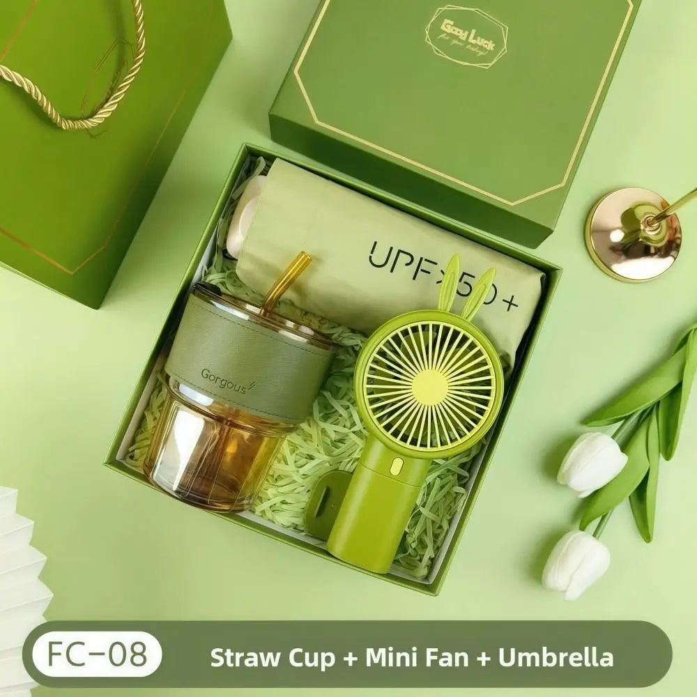 3 IN 1 Souvenir Gift Set Stylish Design Fan/Towel/Cup