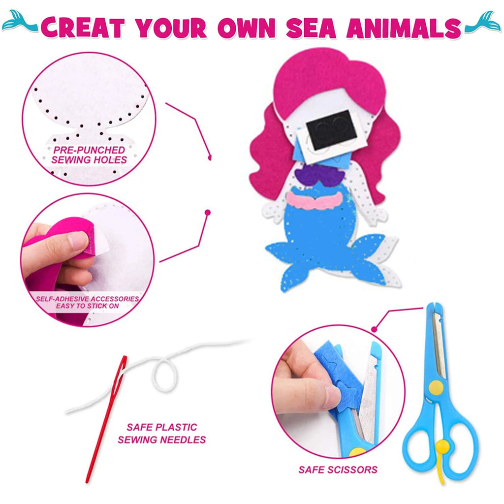 9/8/5Pcs Kids Sewing Kit DIY Felt Sewing Craft Kit Preschool Educational Toy Plush Animals For Kids Beginners Art Christmas Gift
