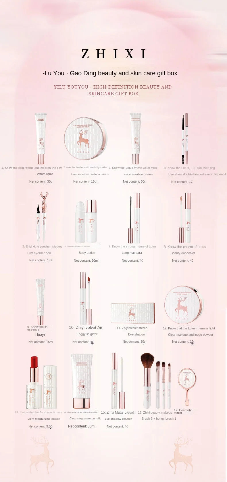 20 Pcs Makeup Set Skincare Products