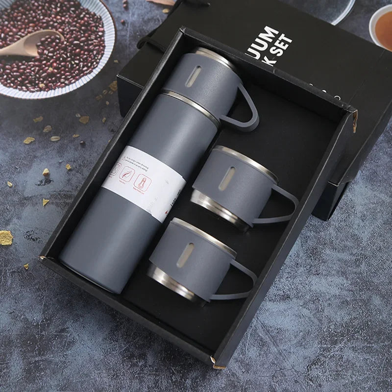500 ML Stainless Steel Vacuum Flask Gift Set