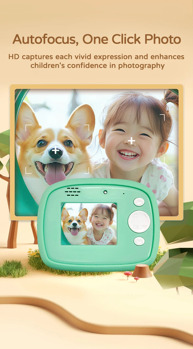 Birthday Gift Set Kids Photo Digital Camera Printer with Games Mini Digital Video Child Instant Print Camera Girl Boy Christmas