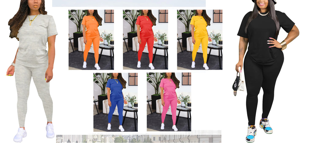 Two Piece Outfits for Women Summer Short Set 2 Piece Outfits Jogger Track Suits Sweatsuits for Women Short Sleeve