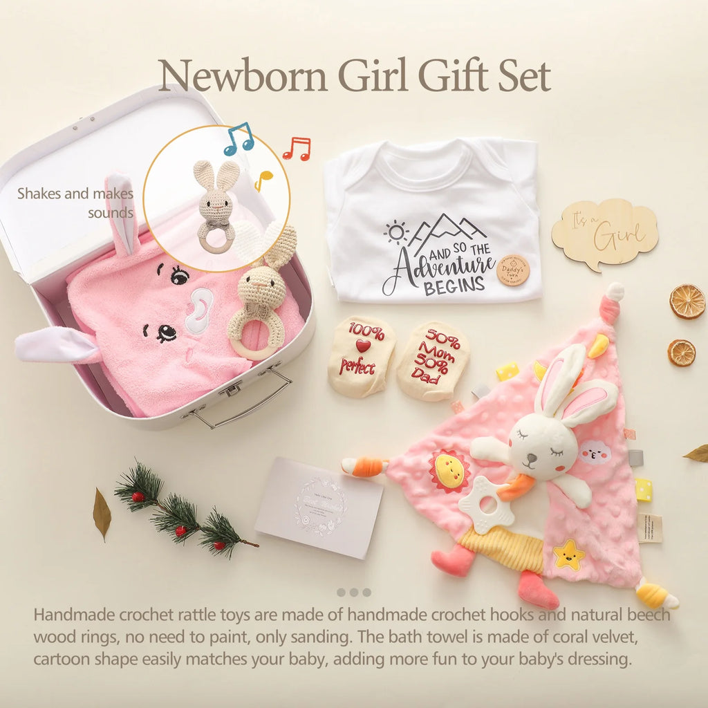 Premium Baby Girl Gift Basket Set - Perfect for Baby Shower Baby Birth, Includes Clothes, Toys & More Photography Accessories