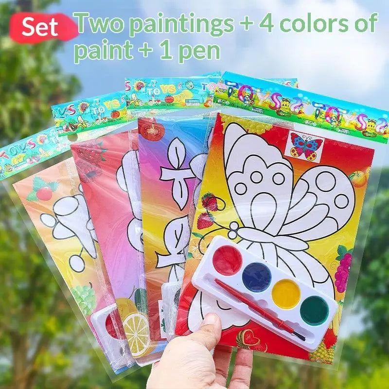 DIY Watercolor Painting Set Ideal Creative Gift for Kids Home Craft School Birthday Party Art Activities
