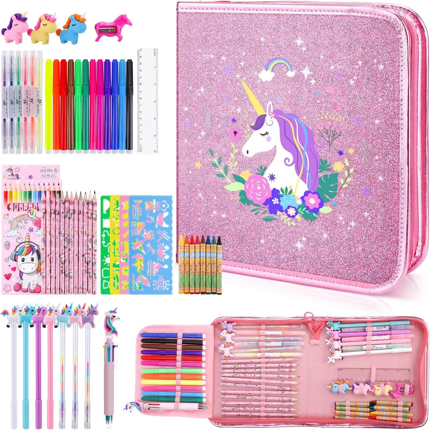 53/56 PCS Stationery Sets for Kids Coloring Drawing Kits